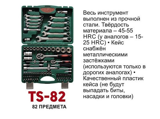 Набор инструмента PRIORITET  TS-82 магазин Бензо-электро-инструмент-зип