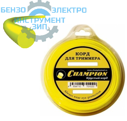 Леска триммерная  CHAMPION Round 1,3 мм (круг)  15 м магазин Бензо-электро-инструмент-зип