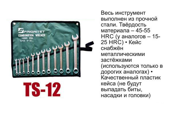 Набор инструмента PRIORITET  TS-12 магазин Бензо-электро-инструмент-зип